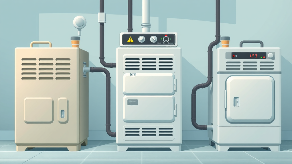 Three furnaces (old, mid-aged, new) compared by warning signs